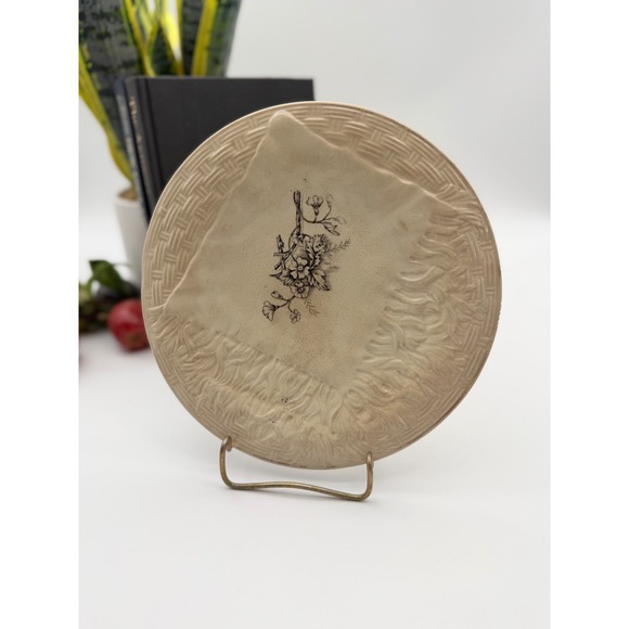 Dresden China Other - Vintage Dresden China Black Transferware Napkin Plate Stained & Crazed 8.5"